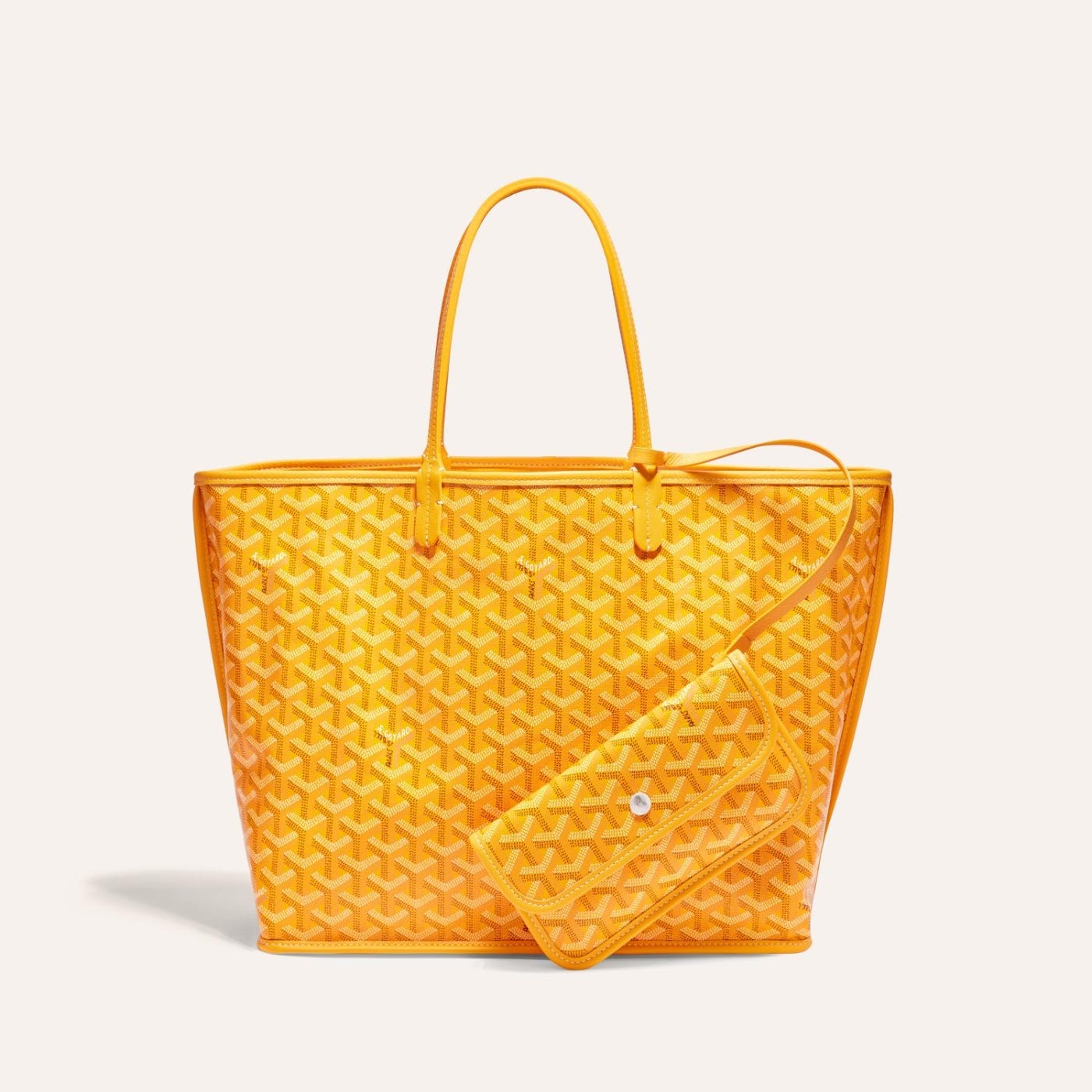Goyard Goyardine Yellow Anjou PM Reversible Tote Palladium Hardware - Image 2